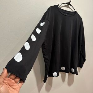 Planet by Lauren G Pima Cotton Polka Dot Luxury Boxy Tee S M L XL onesize